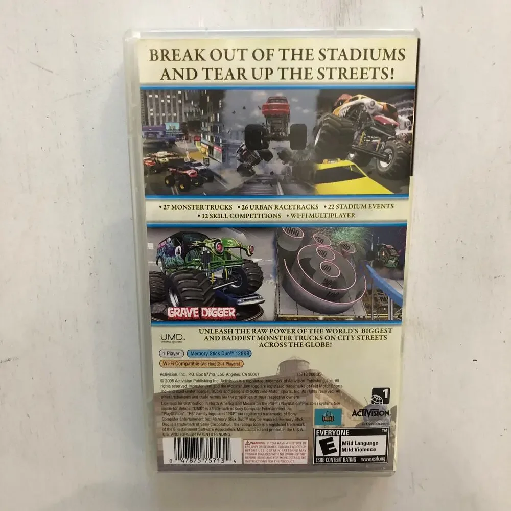 Monster Jam Urban Assault (Sony PSP PlayStation Portable) Tested And Working